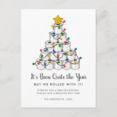 Grappig gerold met het toiletpapier kerstboom feestdagenkaart (Voorkant)