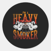 Grappig Gerookt Vlees Lover BBQ Chef Grillmaster G Ronde Sticker (Voorkant)