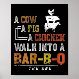 Grappig Gerookt Vlees Varkensgrillen Gift Varken K Poster