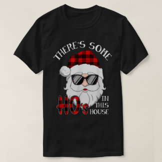 Grappig geruit kerstman kerstontwerp t-shirt