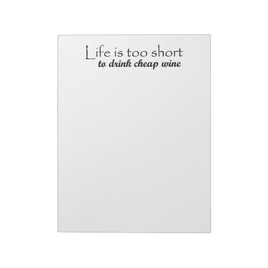 Grappig geschenk cadeautjes wijn citeren grote not notitieblok (Linkerzijde)