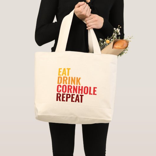 Grappig Geschenk Cornhole Fan Kleurverloop Grote Tote Bag (Voorkant (product))