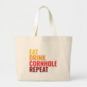 Grappig Geschenk Cornhole Fan Kleurverloop Grote Tote Bag (Voorkant)