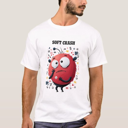 Grappig Geschenk met Zachte Crash Alien Karakter T-shirt (Voorkant)