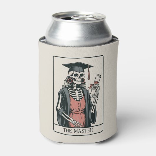 Grappig Geschenk voor Afgestudeerde Skelet Afgestu Blikjeskoeler (Blikje Voorkant)