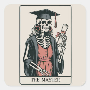 Grappig geschenk voor afgestudeerde skelet afgestu vierkante sticker