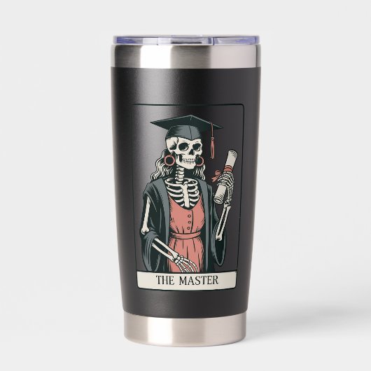 Grappig Geschenk voor Afgestudeerde Skelet Afstude Geïsoleerde Drinkbeker (Voorkant)