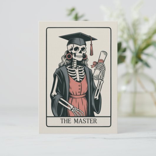 Grappig geschenk voor afstudeerders Skelet Afgestu Kaart (Staand voorkant)