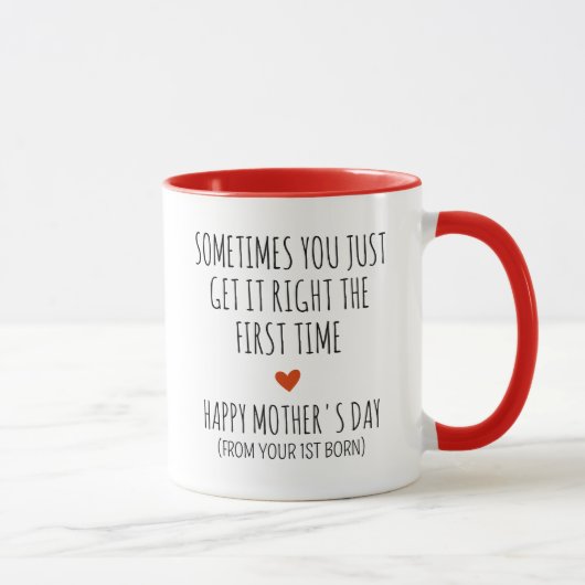 Grappig Geschenk voor Eerstgeborene voor Moeder, S Mok (Rechts)