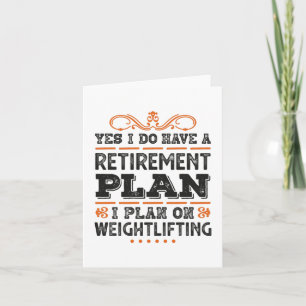 Grappig geschenk voor gewichtheffen bij pensioneri kaart