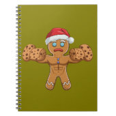 Grappig Gescheurd Gingerbread Man Kerstmis Notitieboek (Voorkant)