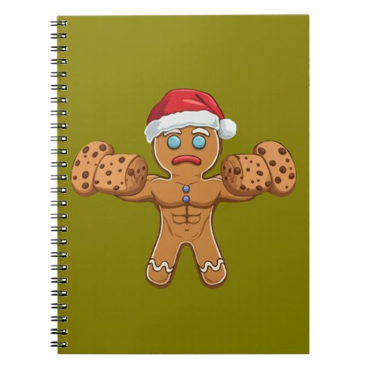 Grappig Gescheurd Gingerbread Man Kerstmis Notitieboek (Voorkant)