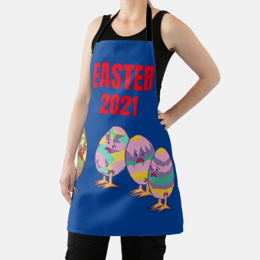 Grappig geschilderd paasei schort (Insitu)