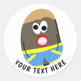 Grappig geschilderde rock jongens Schattige Ronde Sticker