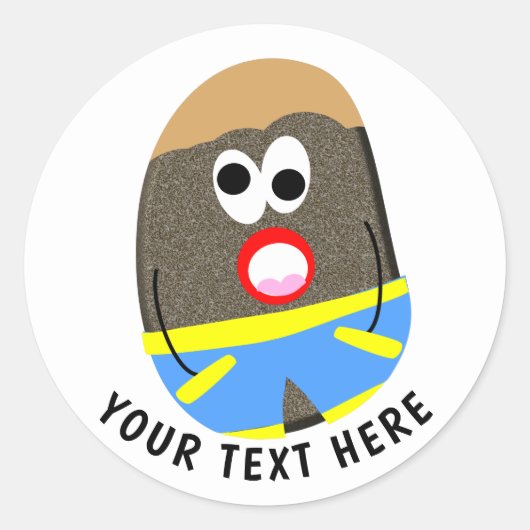 Grappig geschilderde rock jongens Schattige Ronde Sticker (Voorkant)