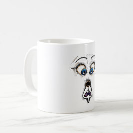 Grappig Geschokt Cartoon Gezicht T-Shirt Koffiemok