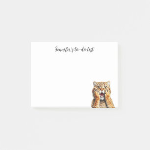 GRAPPIG GESCHOKT RODE TABBY KAT MET NAAM POST-IT® NOTES