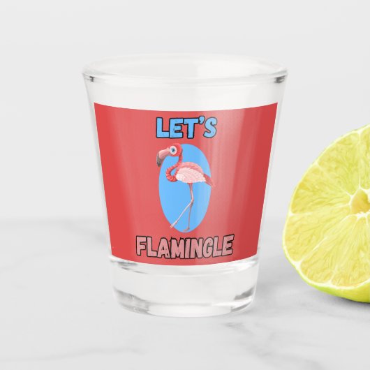 GRAPPIG! Geschoten glas - Let's Flamingle - Flamin (Voorkant)
