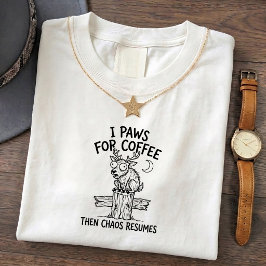 Grappig Geschrokken Herten Koffie Liefde T-Shirt