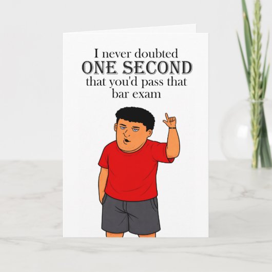 grappig geslaagd voor het balie-examen gefelicitee kaart (Voorkant)