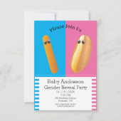 Grappig Geslacht Onthullen 🌭 Dancing Hot Dog Baby Kaart (Voorkant)