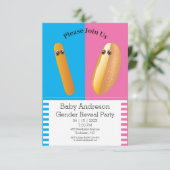 Grappig Geslacht Onthullen 🌭 Dancing Hot Dog Baby Kaart (Staand voorkant)