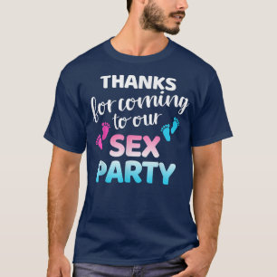 Grappig geslacht onthult bedankt die naar onze par t-shirt