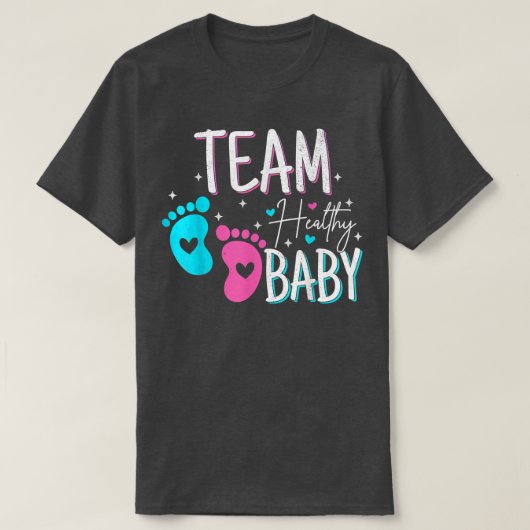 Grappig geslacht onthult team gezonde baby party s t-shirt (Design voorkant)