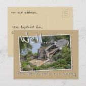 Grappig gesloopt huis We verhuizen nieuw adres Aankondigingskaart (Voorkant / Achterkant)