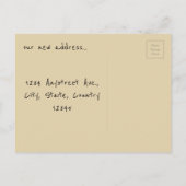 Grappig gesloopt huis We verhuizen nieuw adres Aankondigingskaart (Achterkant)