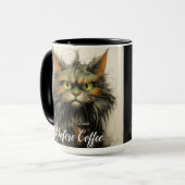 Grappig gesneden voor en na de koffie mok (Voorkant links)