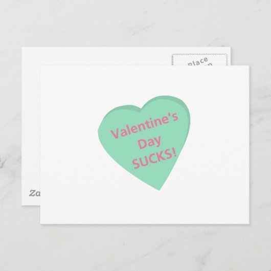 Grappig gesprek hart: Valentijnsdag zuigt! Feestdagenkaart (Voorkant / Achterkant)