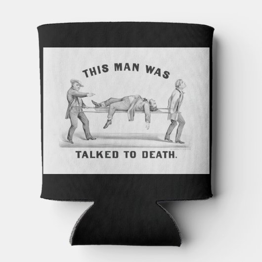 Grappig "Gesprek met de Dood" Introvert Man Blikjeskoeler (Achterkant)