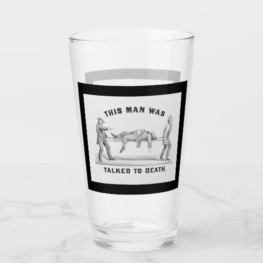 Grappig "Gesprek met de Dood" Introvert Man Glas (Achterkant)