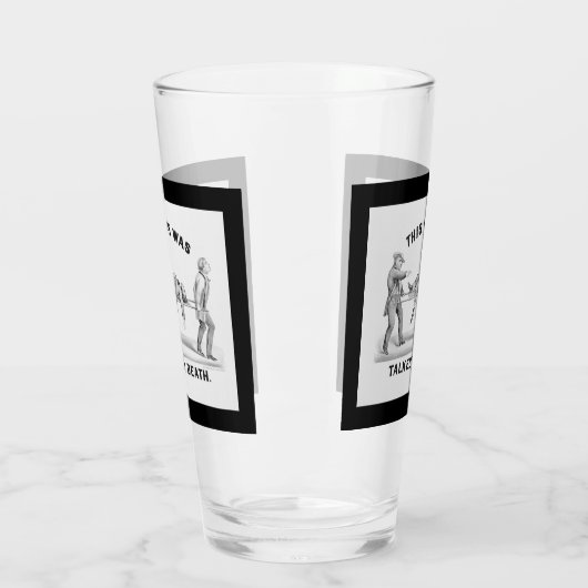 Grappig "Gesprek met de Dood" Introvert Man Glas (Links)