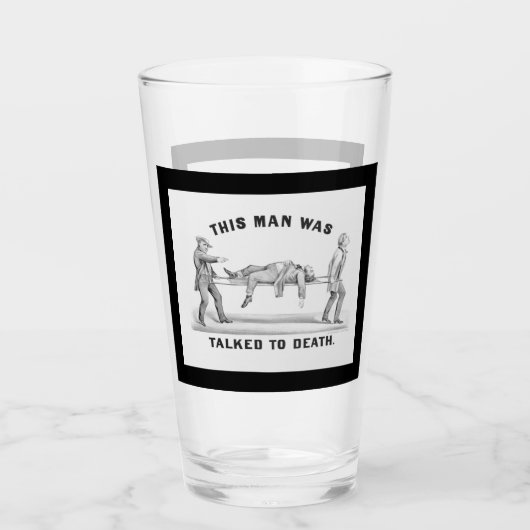 Grappig "Gesprek met de Dood" Introvert Man Glas (Voorkant)