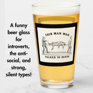 Grappig "Gesprek met de Dood"  Introvert Man Glas