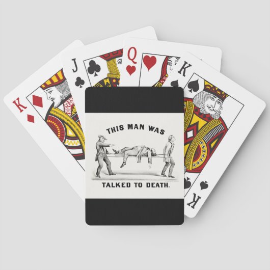 Grappig "Gesprek met de Dood" Introvert Man Pokerkaarten (Achterkant)