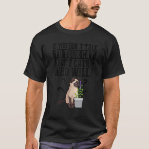 Grappig gesprek met je kat over Catnip Cool Kat Jo T-shirt