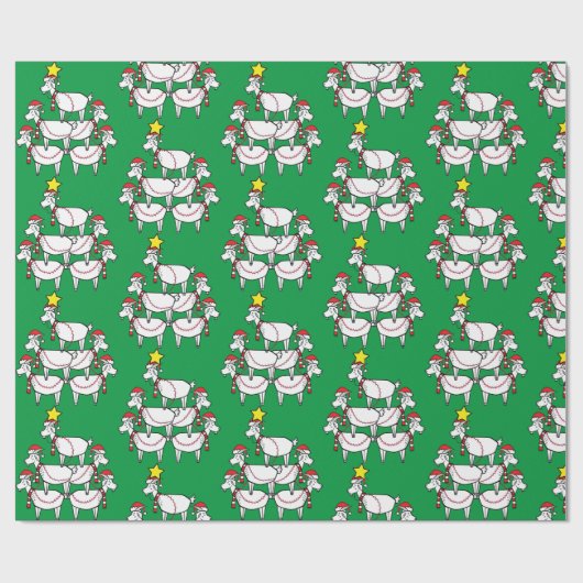 Grappig gestapeld kerstpapier cadeaupapier (Vlak)