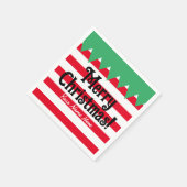 Grappig gestreept elf pak op maat kerstfeest servet (Hoek)