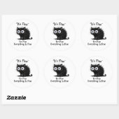 Grappig Gestrest Kat T-shirt – Het Is Prima Meme Ronde Sticker (Vel)
