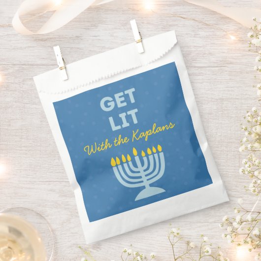 Grappig "Get Lit" Chic Gepersonaliseerde Menorah C Bedankzakje (Geknipt)