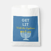 Grappig "Get Lit" Chic Gepersonaliseerde Menorah C Bedankzakje (Voorkant)