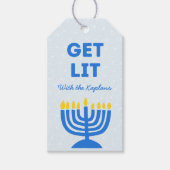 Grappig "Get Lit" Chic Gepersonaliseerde Menorah C Cadeaulabel (Voorkant)