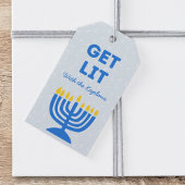 Grappig "Get Lit" Chic Gepersonaliseerde Menorah C Cadeaulabel