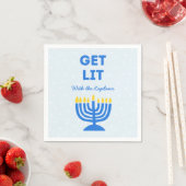 Grappig "Get Lit" Chic Gepersonaliseerde Menorah C Servet (Insitu)