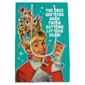 Grappig Get Lit Girl Christmas Gift Bag - Medium t Medium Cadeauzakje (Achterkant)