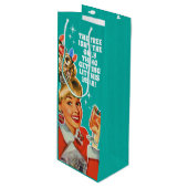 Grappig Get Lit Girl Christmas Gift Bag - wijnzak Wijn Cadeautas (Voorkant Gekanteld)
