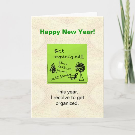 Grappig Get Organised Resolution Nieuwjaar Kaart (Voorkant)